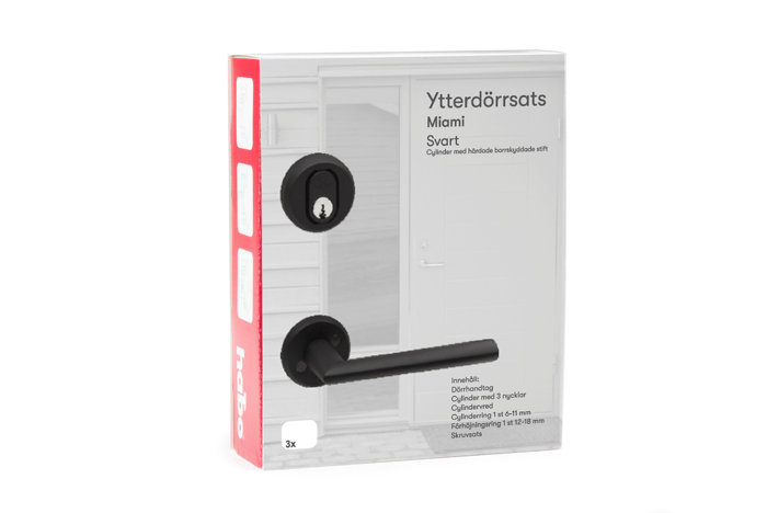 Ytterdörrsats Miami Alu Svart Habo